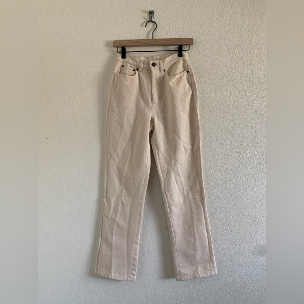 Max Mara Women’s Size 2 High-Rise Straight Leg Denim Jeans Beige
